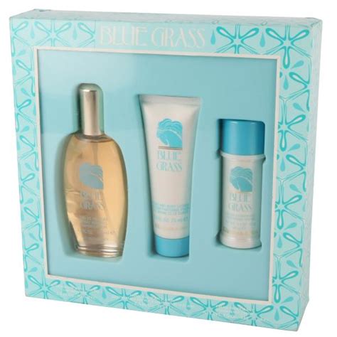 blue grass perfume gift set.